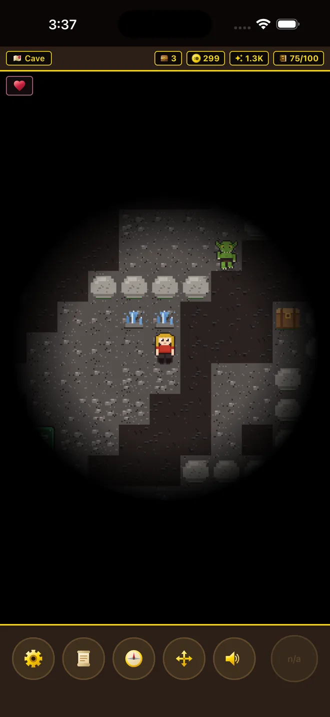 Explore a cave — Second Language RPG on iOS